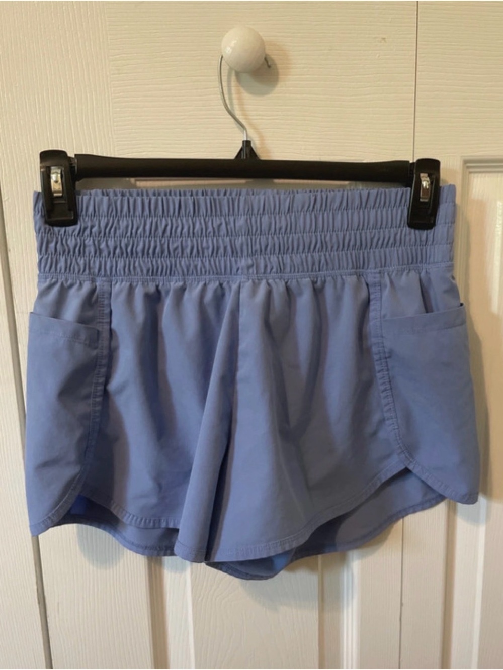 Marika Periwinkle Elastic-Waist Athletic Shorts